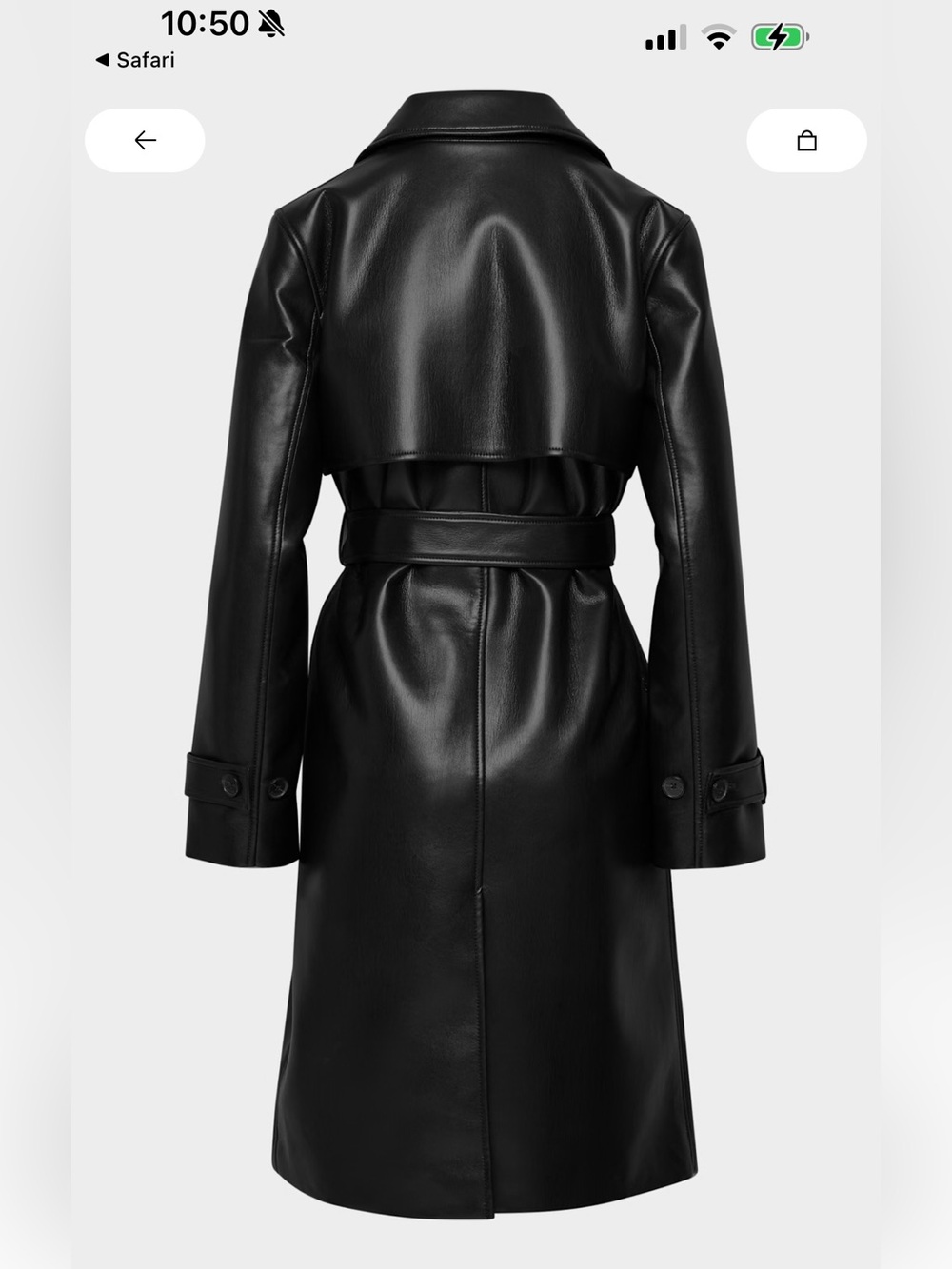 Aritzia New Tabloid Trench Coat - Black Faux Leather - Picture 2 of 6